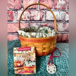 Longaberger 1998 Happy Mother’s Day Basket Liner & 3 Way Protector Tie On
